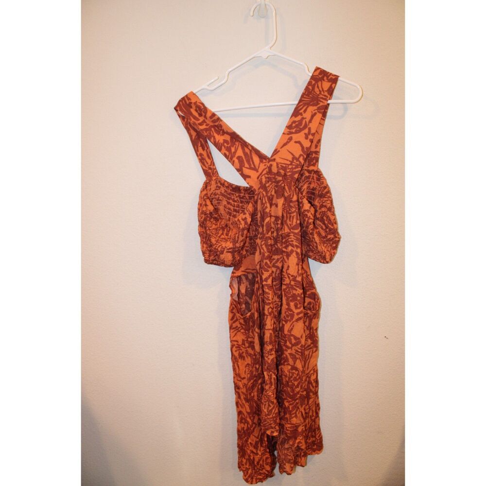 Anthropologie The Piper Bandeau Cutout Mini dress size xlarge burnt orange - Picture 4 of 9